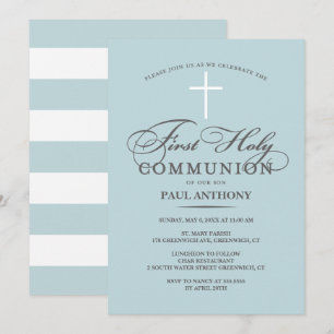 Elegante Primeiro Convite Sagrado à Comunidade Azu