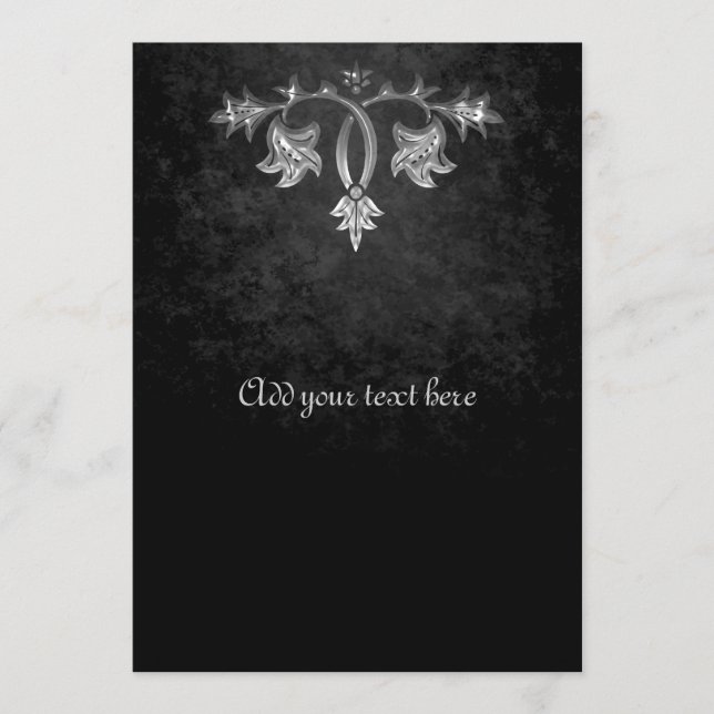 Elegante programa de casamento de romance negro (Frente)