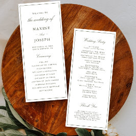 Elegante Programa de Casamento em Verde Poeirento