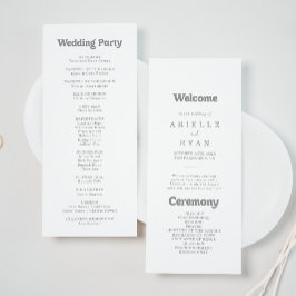 Elegante Programa de Casamento Formal Minimalista