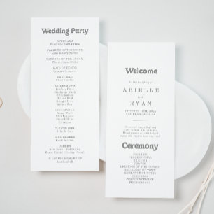 Elegante Programa de Casamento Formal Minimalista