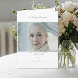 Elegante Programa de Funeral de Foto Em Memória Am