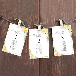 Elegante Quadro de Assentos com Números de Mesa Fl