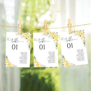Elegante Quadro de Assentos com Números de Mesa Fl