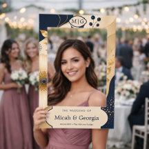 Elegante Quadro de Selfie de Casamento Personaliza