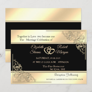 Elegante Quadro Dourado Chic,Listras  Convite de C