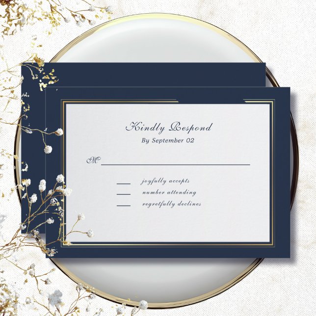 Elegante Quadro Tradicional Azul Escuro Dourado RS (Criador carregado)
