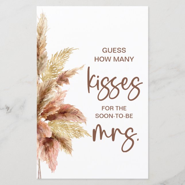 Elegante Quantos Beijos Jogo Sinal (Frente)