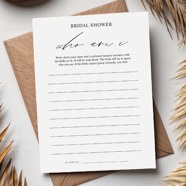 Elegante Quem Sou Eu - Cartão De Jogo De Chá de pa (Criador carregado)