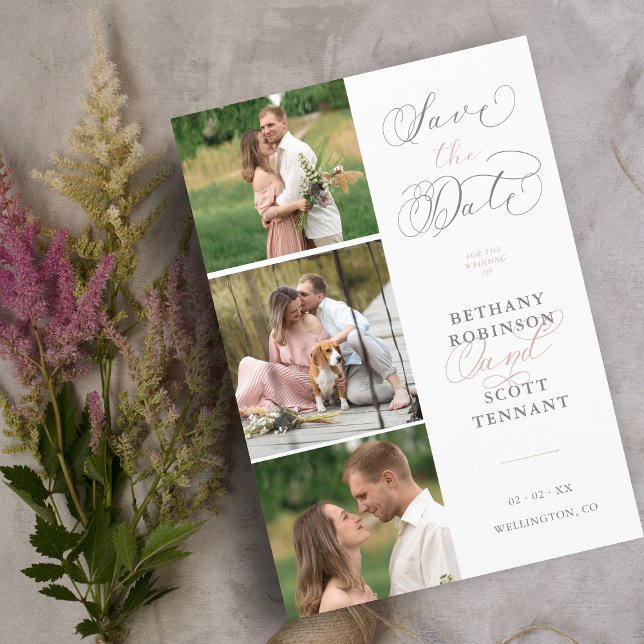 Elegante Quic Pink 3 Fotos de Casamento Sofisticad (Criador carregado)