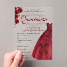 Elegante Quinceanera Aniversário de 15 Anos Vermel