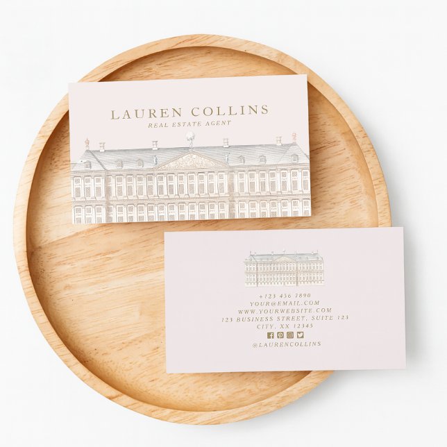Elegante Real Estate Agent Cartão de visita (Criador carregado)