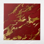 Elegante Red Dourado Faux Marble Christmas<br><div class="desc">Padrão de mármore vermelho e Dourado legante</div>