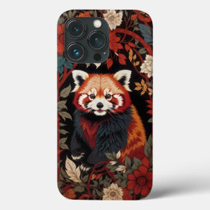 Elegante Red Panda William Morris Inspirou Floral