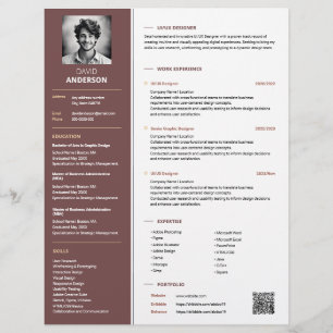 Elegante Red Resume Modelo