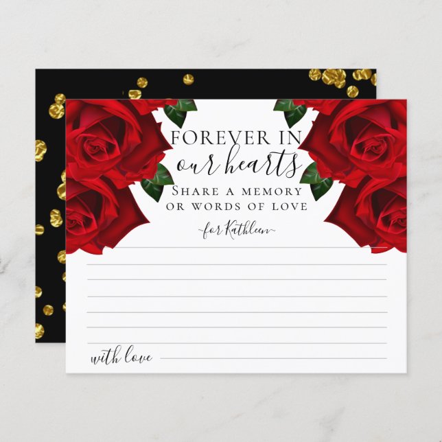 Elegante Red Rosa Compartilha um Cartão de Memória (Frente/Verso)