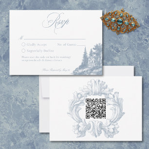 Elegante Resposta de Casamento em Azul Poeirento T