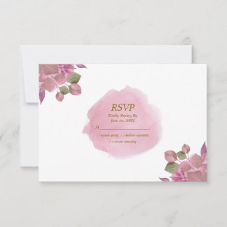 Elegante Resposta de Casamento Floral Rosa Poeiren