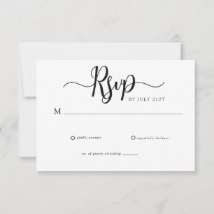 Elegante resposta de casamento simples em letra de