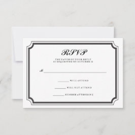Elegante Resposta Formal Preto e Branco