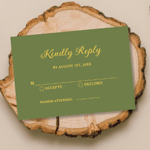 Elegante Resposta para Casamento em Verde Sage e D