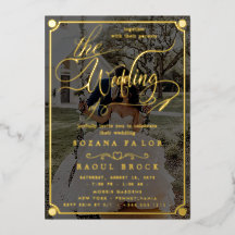 Elegante Romance | Rosa Gold Foil Photo Wedding