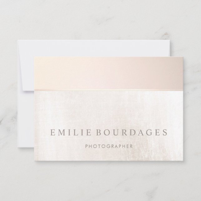 Elegante Rosa Bege Mármore Branco Agradecimento (Frente)