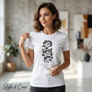 Elegante Rosa Data de Monograma Personalizado Ador