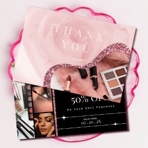 Elegante Rosa Dourada Gift Voucher Cartão de Des