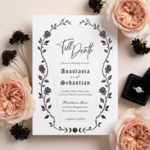 Elegante Rosa Floral Gótica Até a Morte Casamento