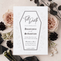 Elegante Rosa Floral Gótica Até a Morte Casamento