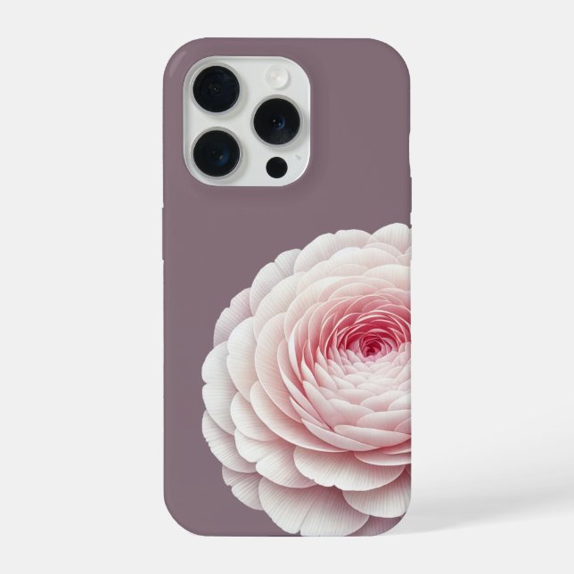 Elegante Rosa Malva Fumê Floral (Verso)