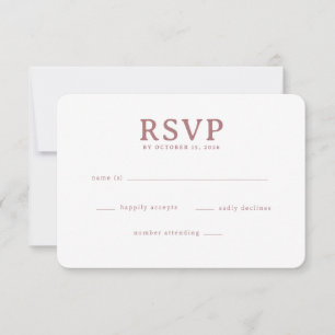 Elegante Rosa Minimalista RSVP