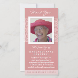 Elegante Rosa Obrigado Cartão com fotos Memorial