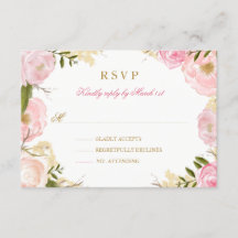 Elegante Rosa Quinceanera RSVP