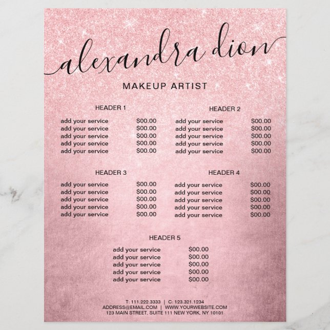 Elegante, rosado rosado rosa-rosa, maquiador de ou (Frente)