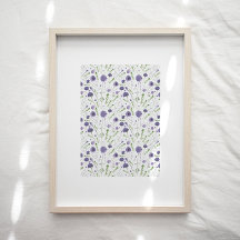 Elegante Roxo Floral Patterno Impressão