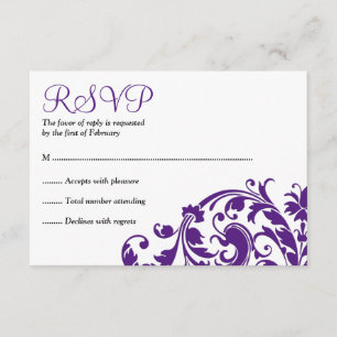 Elegante Roxo Flourish Bat Mitzvah RSVP