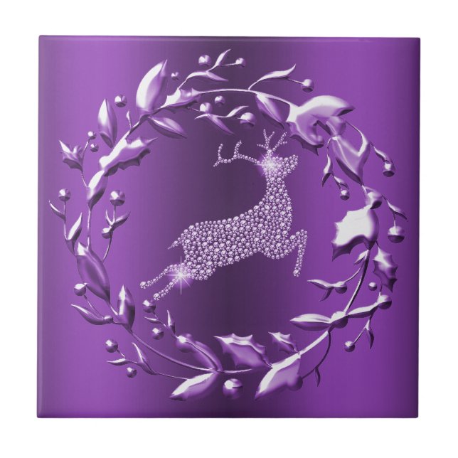 Elegante Roxo Reindeer Natal (Frente)