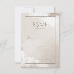 Elegante RSVP Aquarela Bege