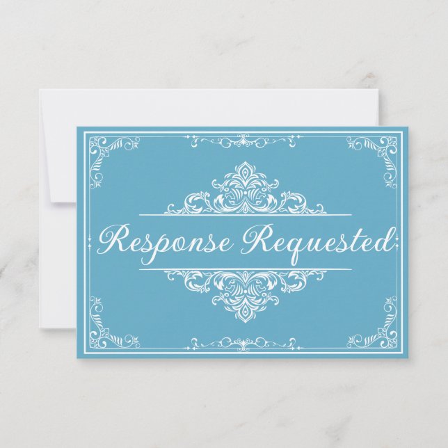 Elegante RSVP - Borboleta Azul Claro Quinceañera (Frente)