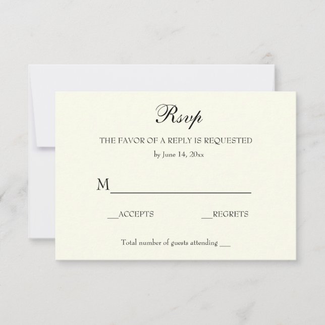 Elegante RSVP Clássico (Frente)