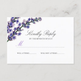 Elegante RSVP de Casamento Roxo Lavanda