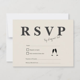 Elegante RSVP de Casamento Sofisticado Stone Linen