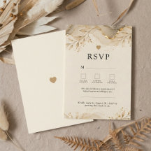 Elegante RSVP de Mármore Dourado Botânico