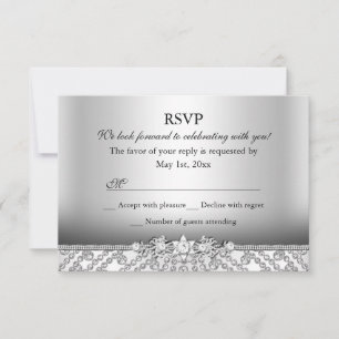 Elegante RSVP Diamante Prata