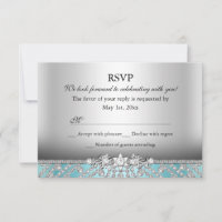 Elegante RSVP em Diamante Azul
