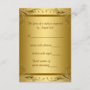 Elegante RSVP em Ouro