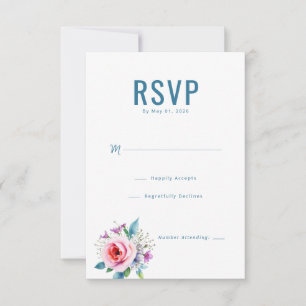 Elegante RSVP Floral Turquesa