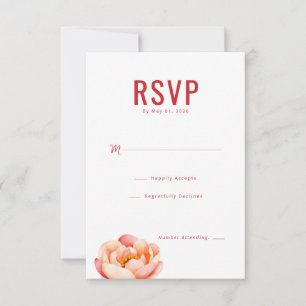 Elegante RSVP Floral Vermelho